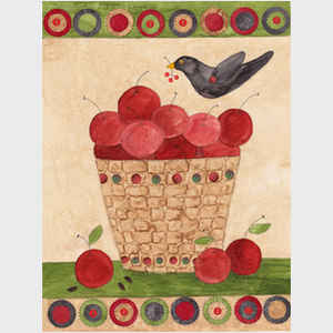 Apple Basket and Crow