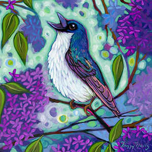 Lilacs & Blue Birds II