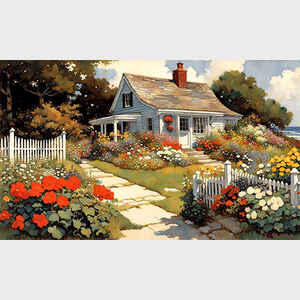 Old Nantucket Cottage by the Sea in Bloom