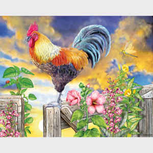 Rosiland Rosiland Solomon Roosters Greeting the Dawn