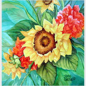 Sunflowers and Peonies
